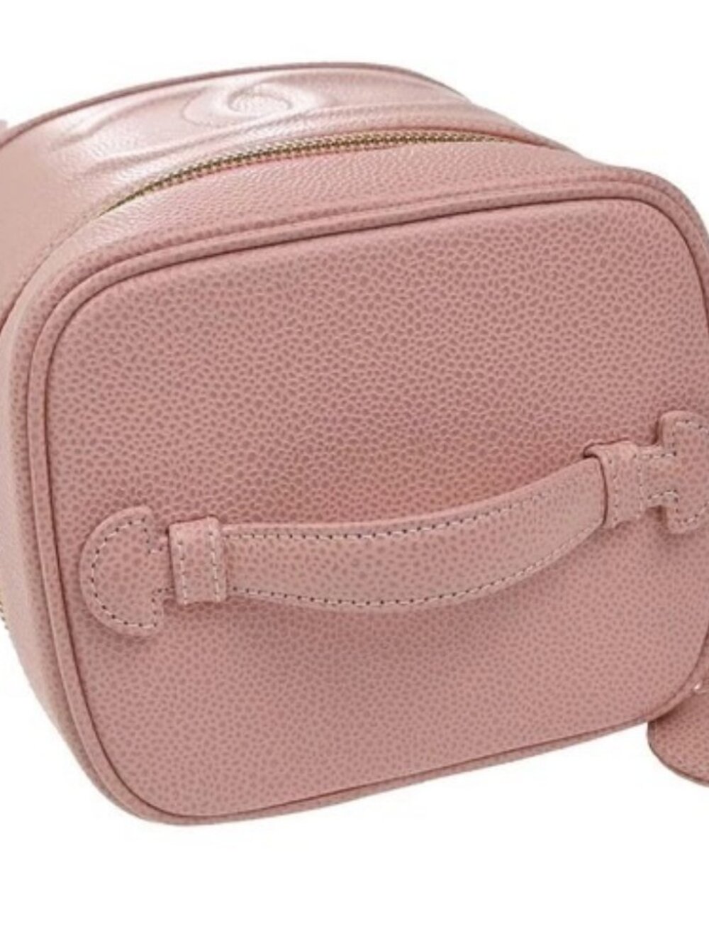 CHANEL CC Logo Cosmetic Vanity Hand Bag Grained Calfskin Leather Pink 674RP132 - Picture 5 of 16